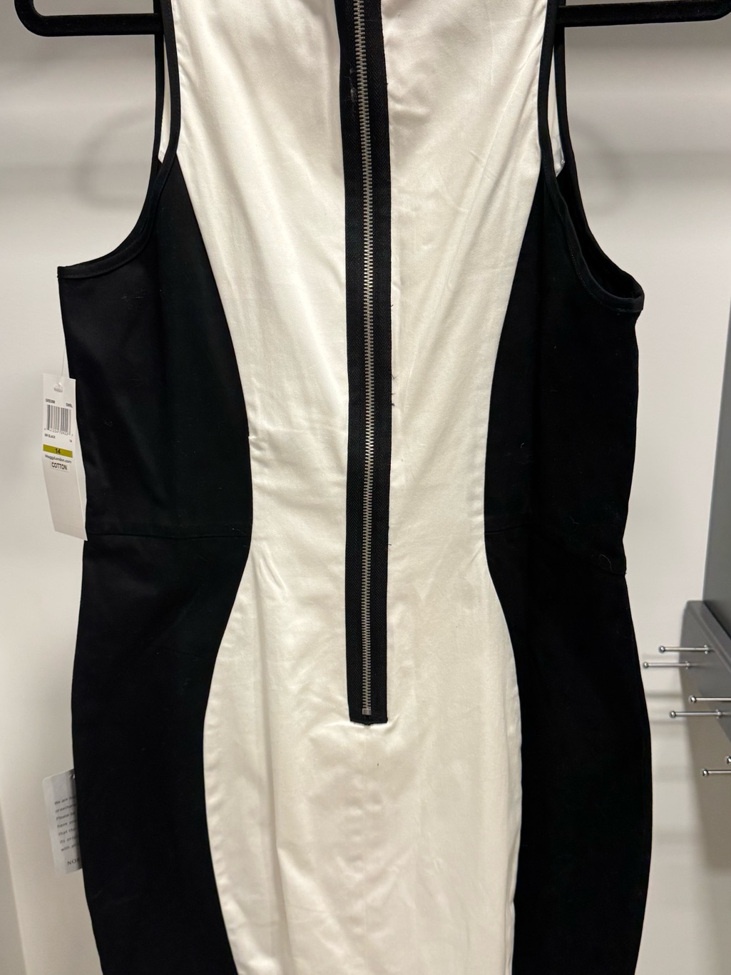 Maggy London Black And White Panel Dress